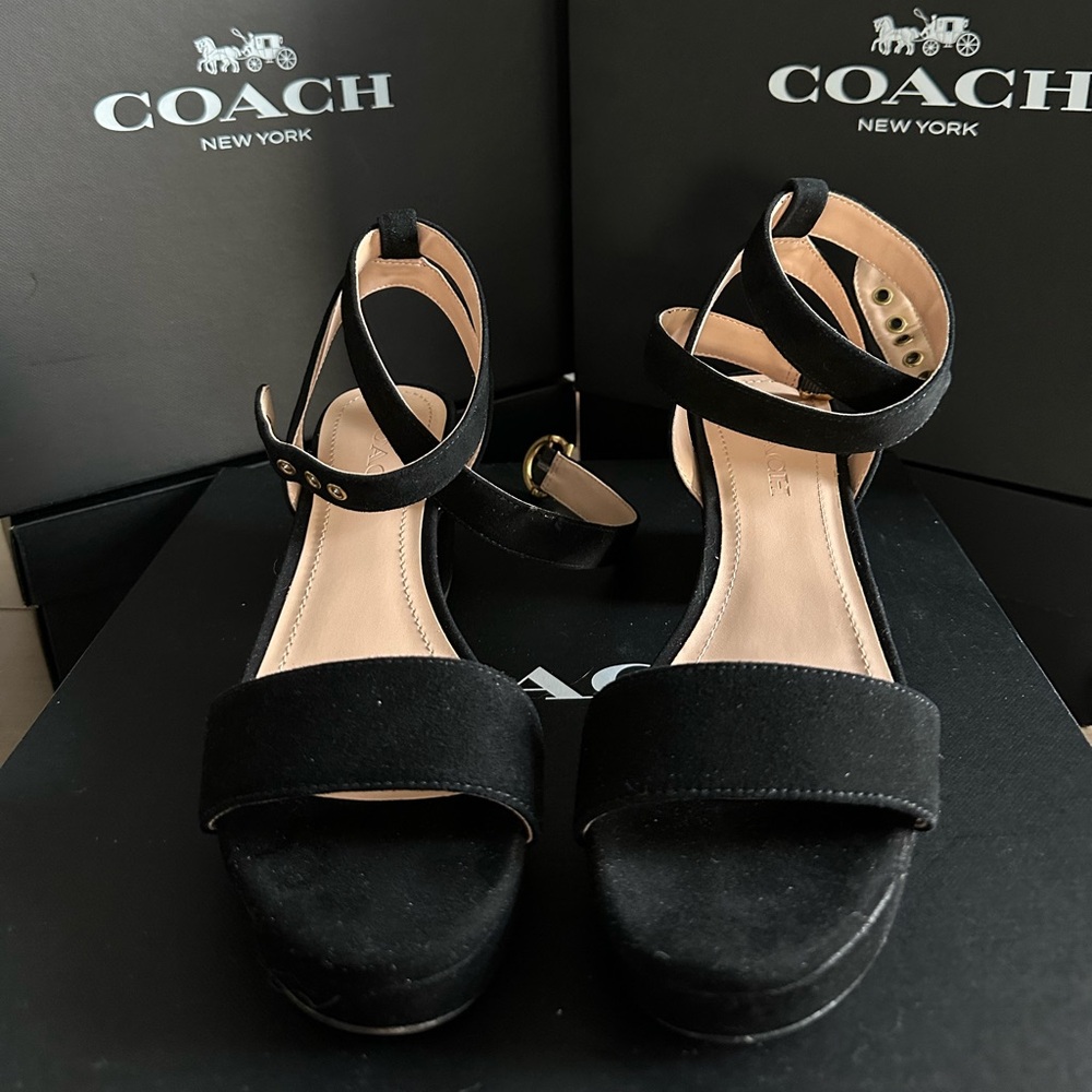 Coach Serena Suede Strappy Heels